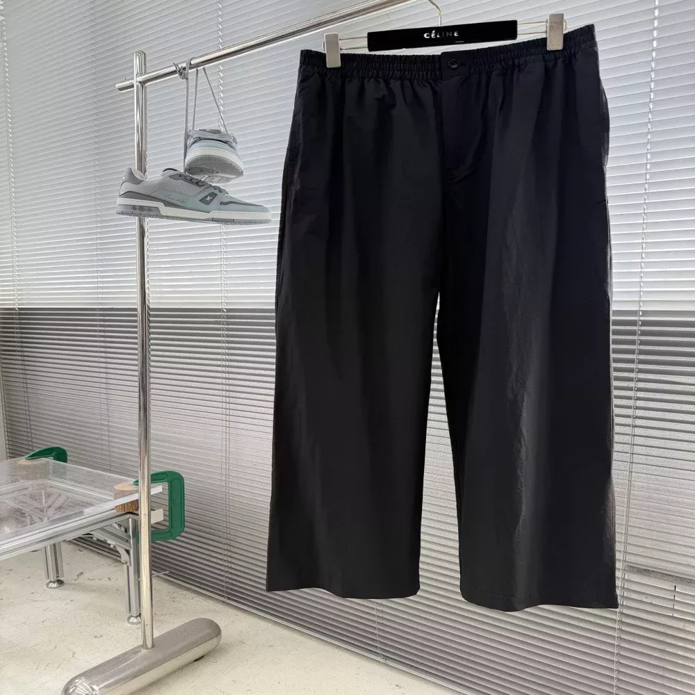 셀린느 자수 디테일 코튼 린넨 혼방 직통 팬츠