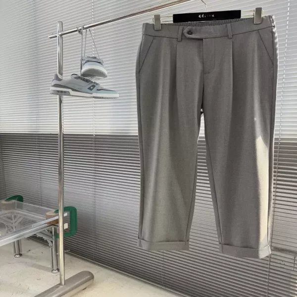 브루넬로쿠치넬리 천사 섬유 혼방 잔체크 크롭 슬랙스 팬츠
