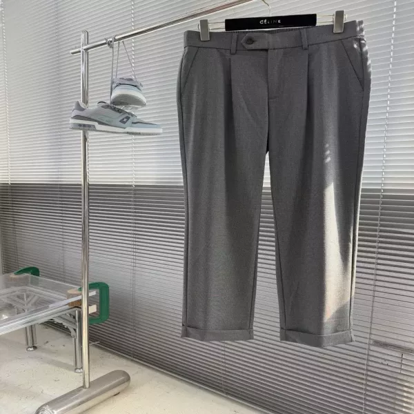 브루넬로쿠치넬리 텐셀 혼방 잔체크 롤업 슬렉스 팬츠