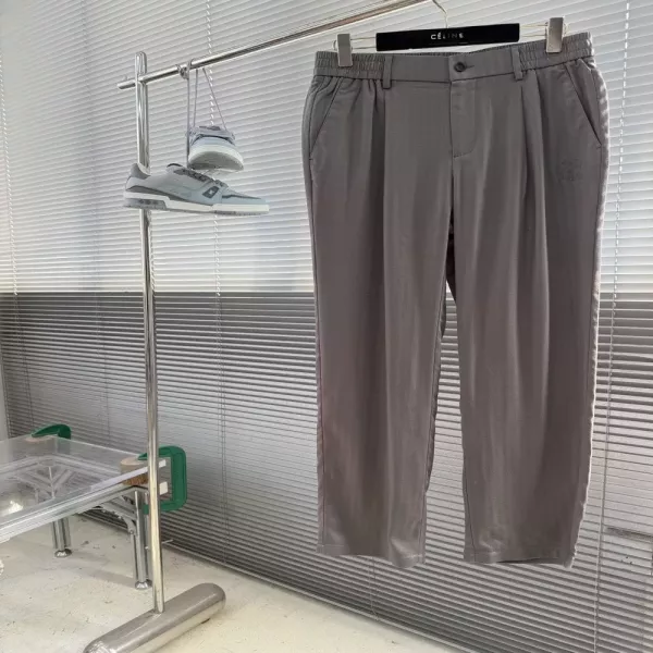 브루넬로쿠치넬리 텐셀 린넨 혼방 헤링본 스트레이트 팬츠