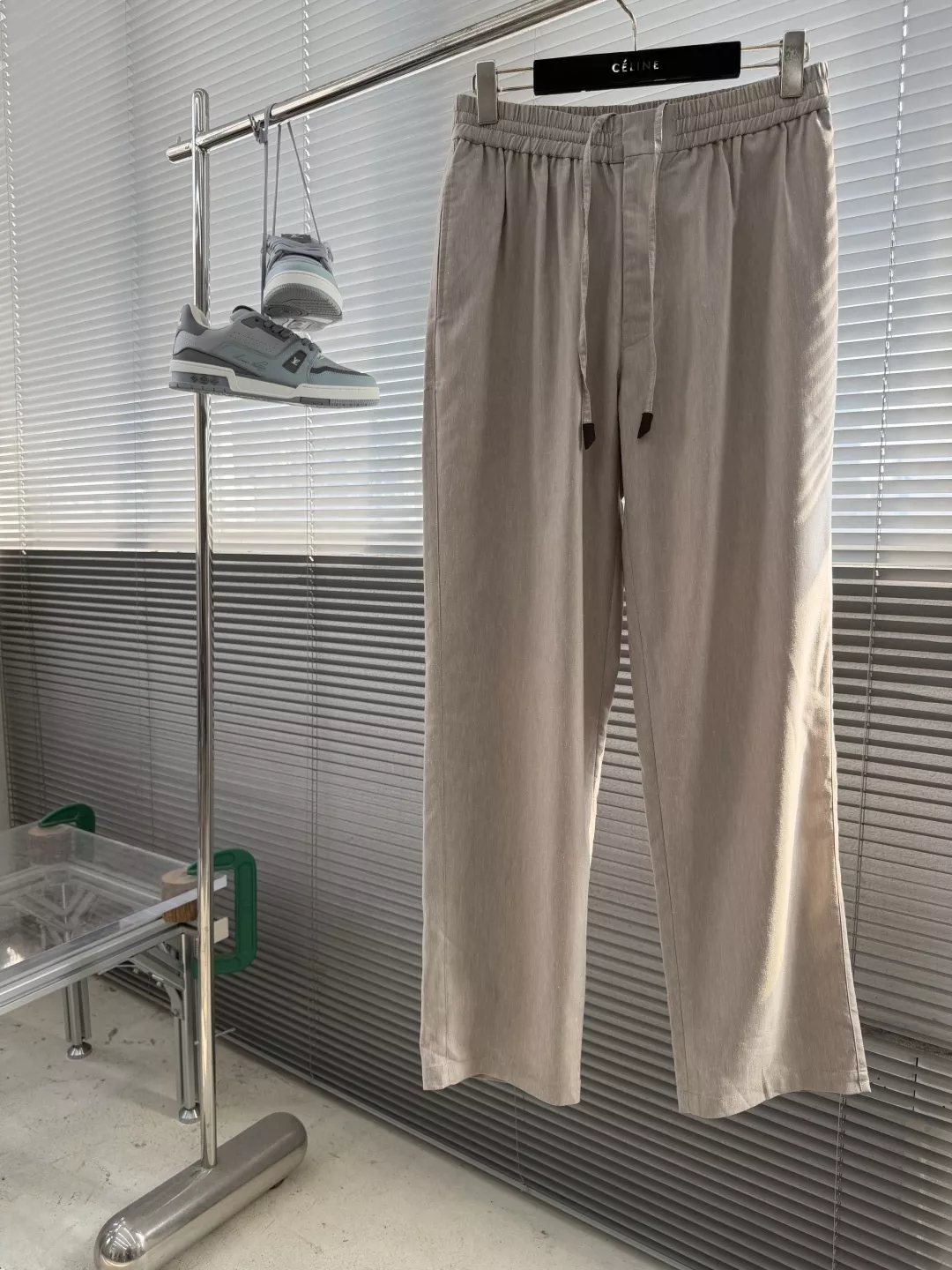 로로피아나 린넨 혼방 밴딩 스트레이트 캐쥬얼 팬츠 상세 이미지 1