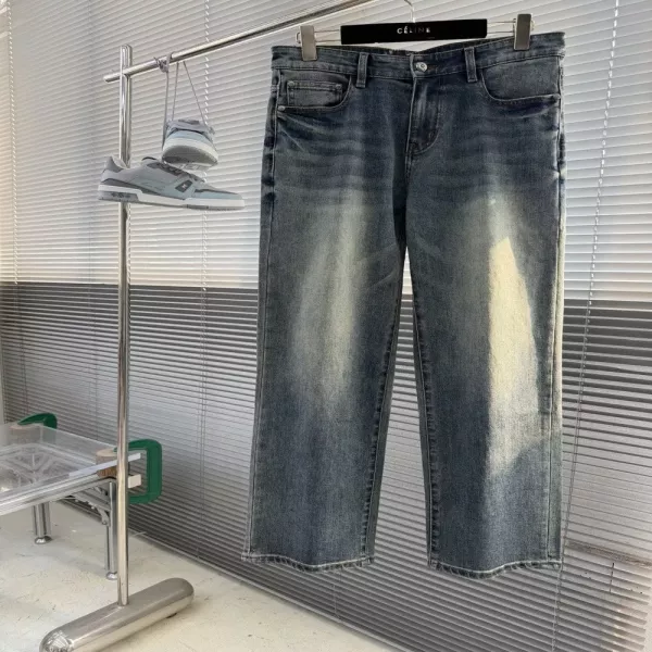 크롬하츠 와이드 핏 워싱 데님 팬츠