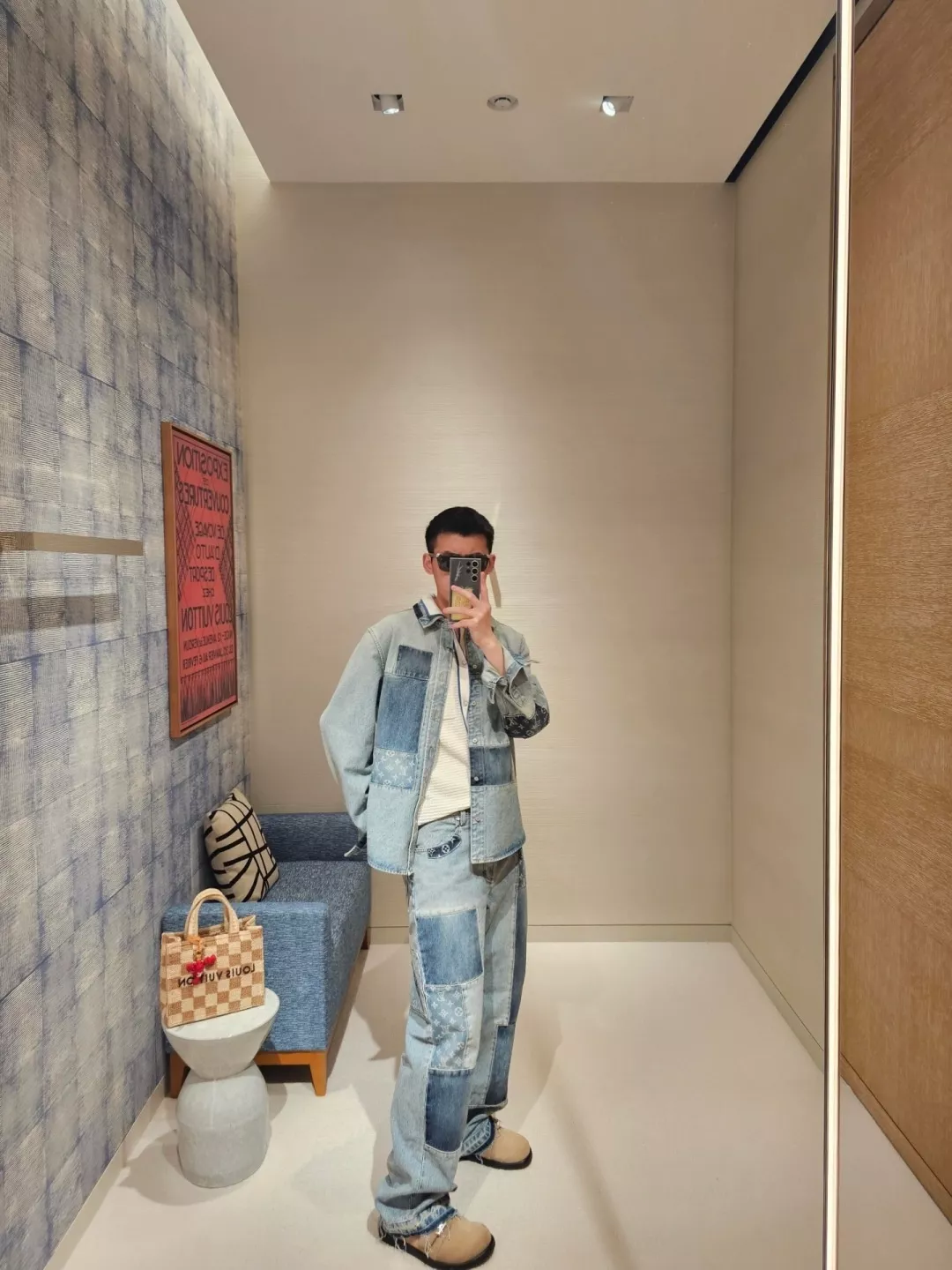 루이비통 모노그램 패치워크 워싱 와이드 데님 팬츠 상세 이미지 25