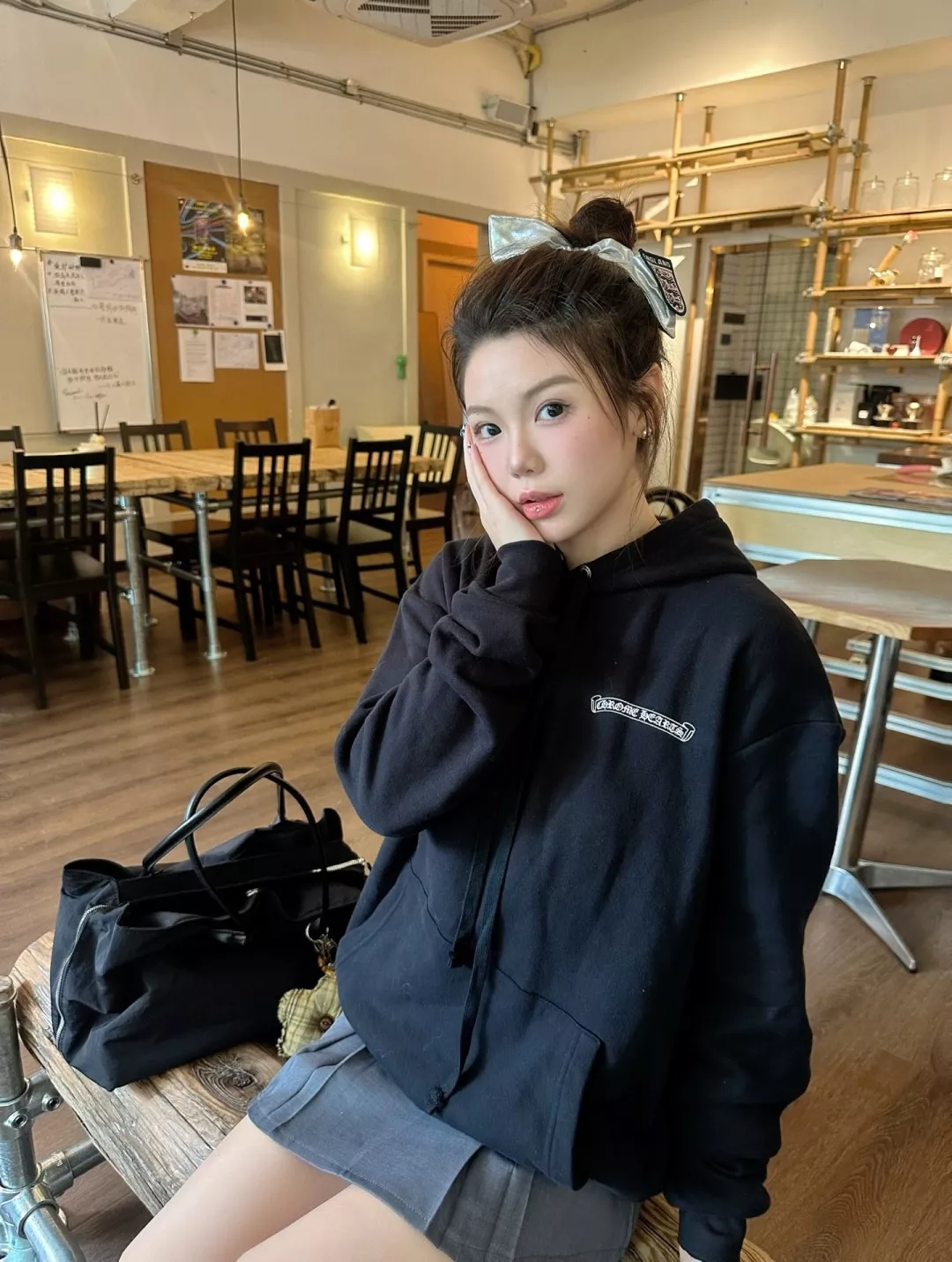 크롬하츠 앵커 크로스 프린트 루즈핏 후드 티셔츠 상세 이미지 24