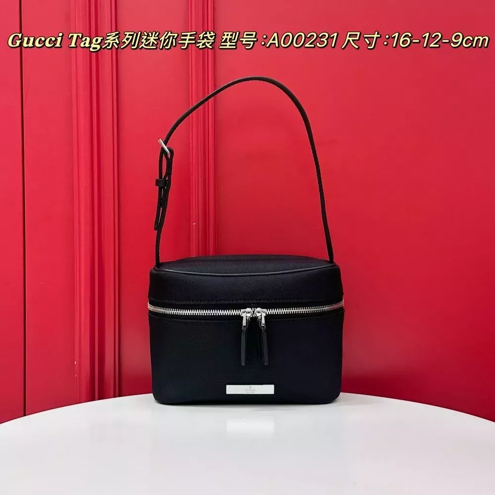 구찌 태그 시리즈 더블 지퍼 미니 핸드백