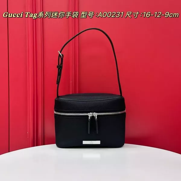 구찌 태그 시리즈 더블 지퍼 미니 핸드백