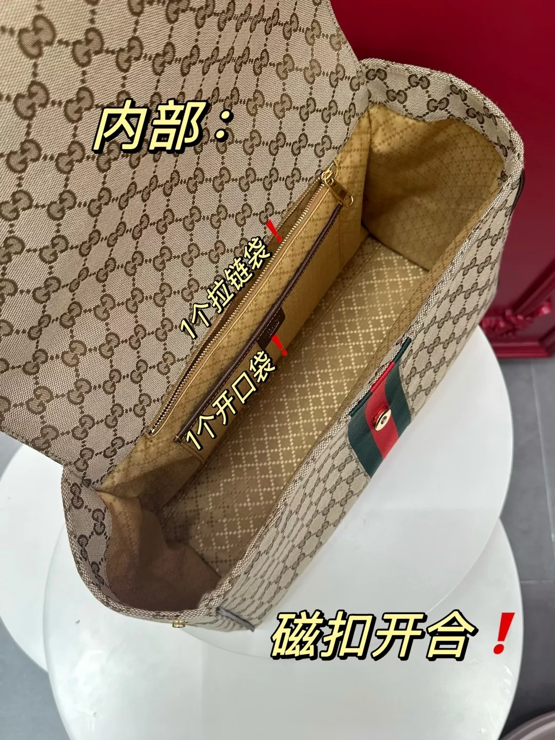 구찌 파파라조 시리즈 대형 웹 스트랩 토트백 상세 이미지 20