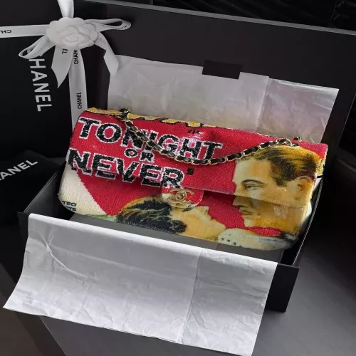 샤넬 시퀸 빈티지 포스터 체인 숄더백