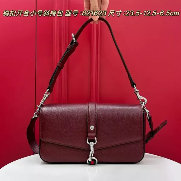 구찌 안코라 레드 후크 잠금 미니 크로스백