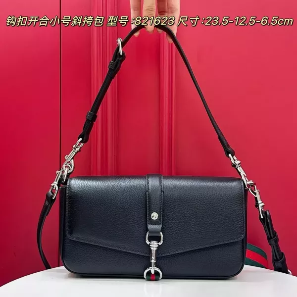 구찌 훅 클로저 블랙 미니 크로스백