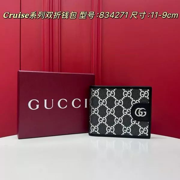 구찌 크루즈 시리즈 GG 패턴 더블 폴드 반지갑