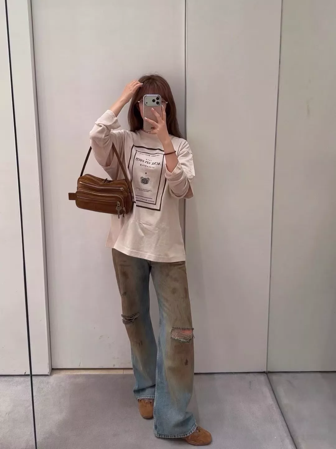 아크네스튜디오 프린트 레이어드 긴소매 티셔츠 상세 이미지 63