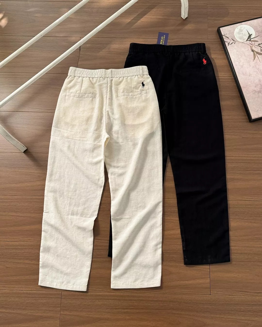 랄프로렌 후면 자수 밴딩 코튼 린넨 팬츠 상세 이미지 4