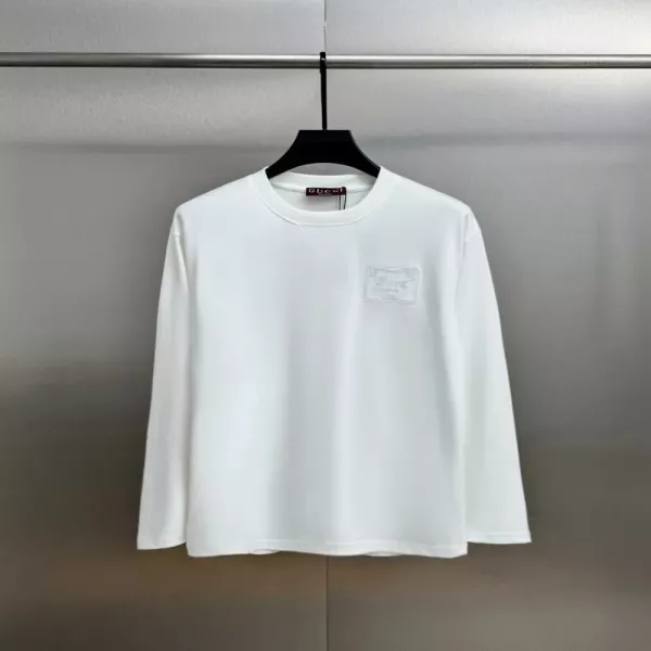 구찌 마이크로 자수 로고 루즈핏 라운드넥 긴소매 티셔츠