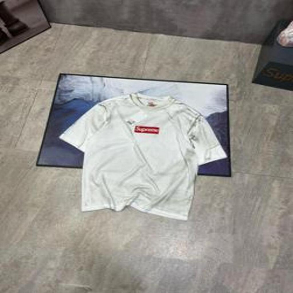 메종마르지엘라 2025 S/S Week7 Box Logo 디컨스트럭션 티셔츠 (남녀공용)
