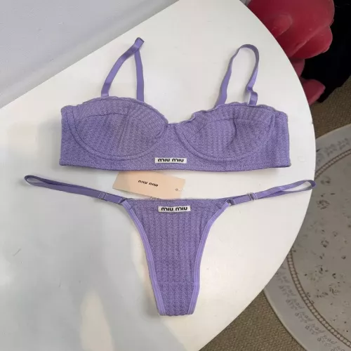 미우미우 와플 레이스 브라팬티 세트