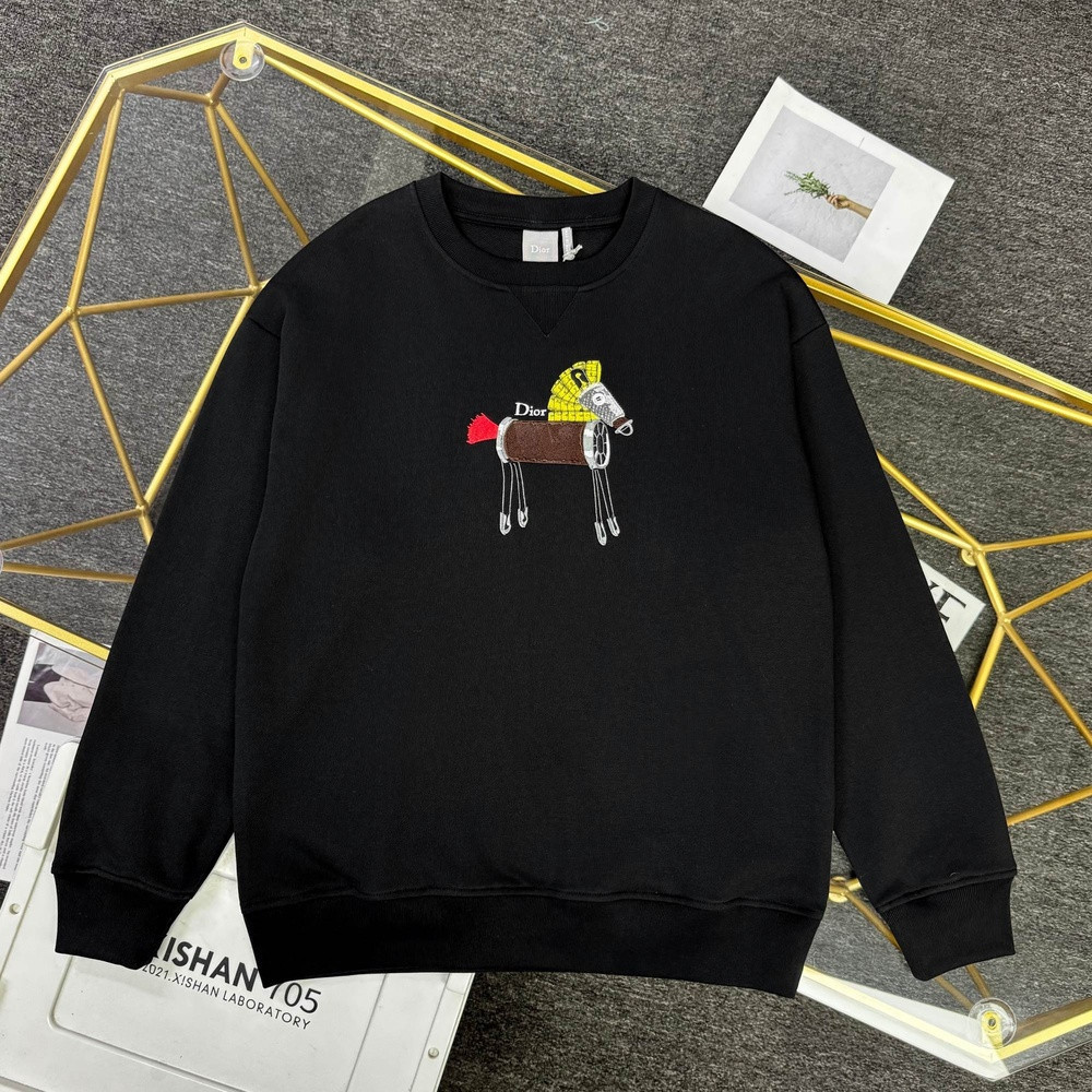 디올 클래식 말자수 라운드넥 캐주얼 맨투맨