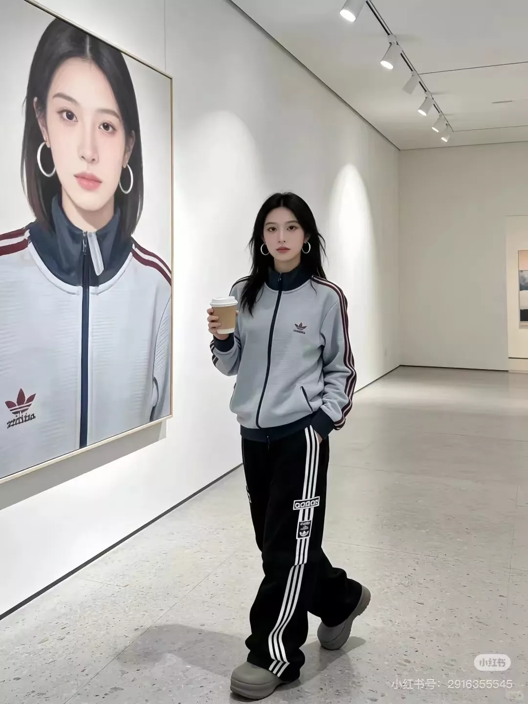아디다스 스탠드넥 와플 니트 삼선 집업 재킷 상세 이미지 17