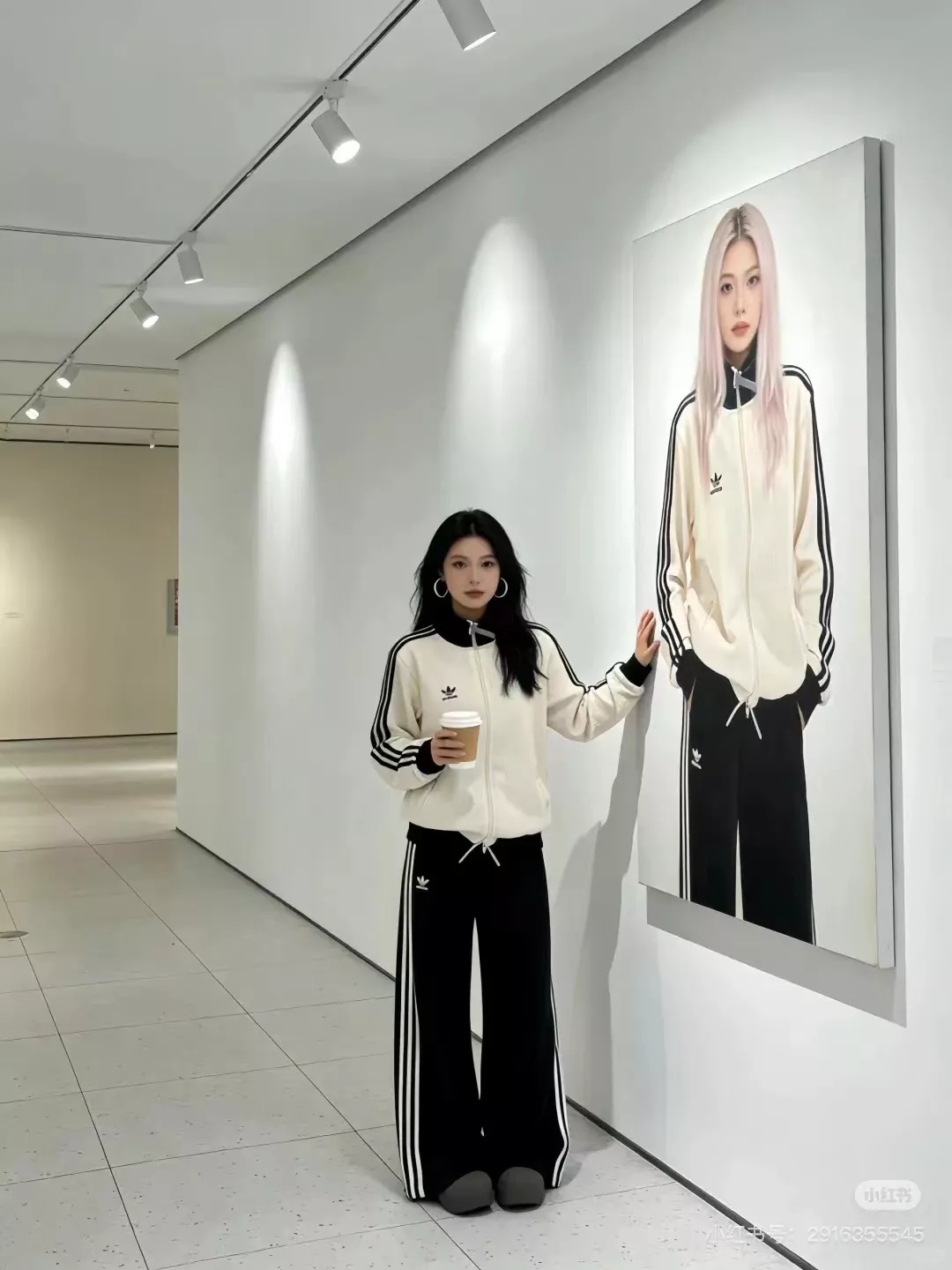 아디다스 스탠드넥 와플 니트 삼선 집업 재킷 상세 이미지 19