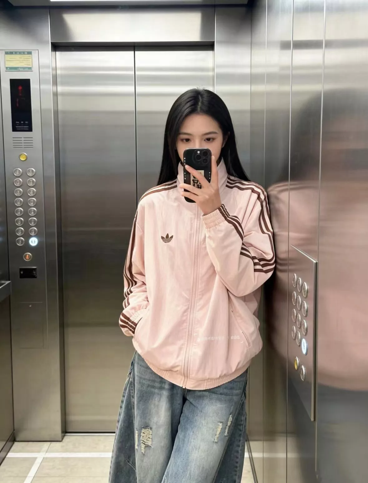 아디다스 삼선 스탠드칼라 루즈핏 재킷 상세 이미지 13