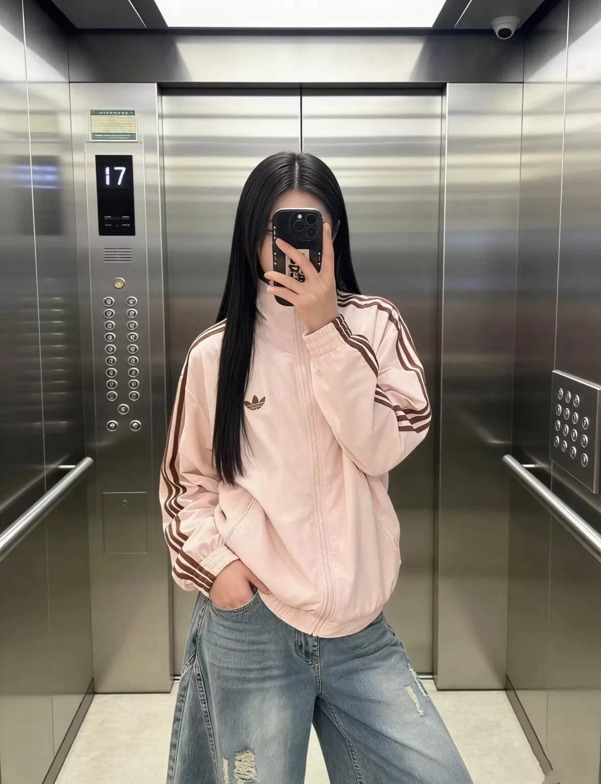 아디다스 삼선 스탠드칼라 루즈핏 재킷 상세 이미지 16