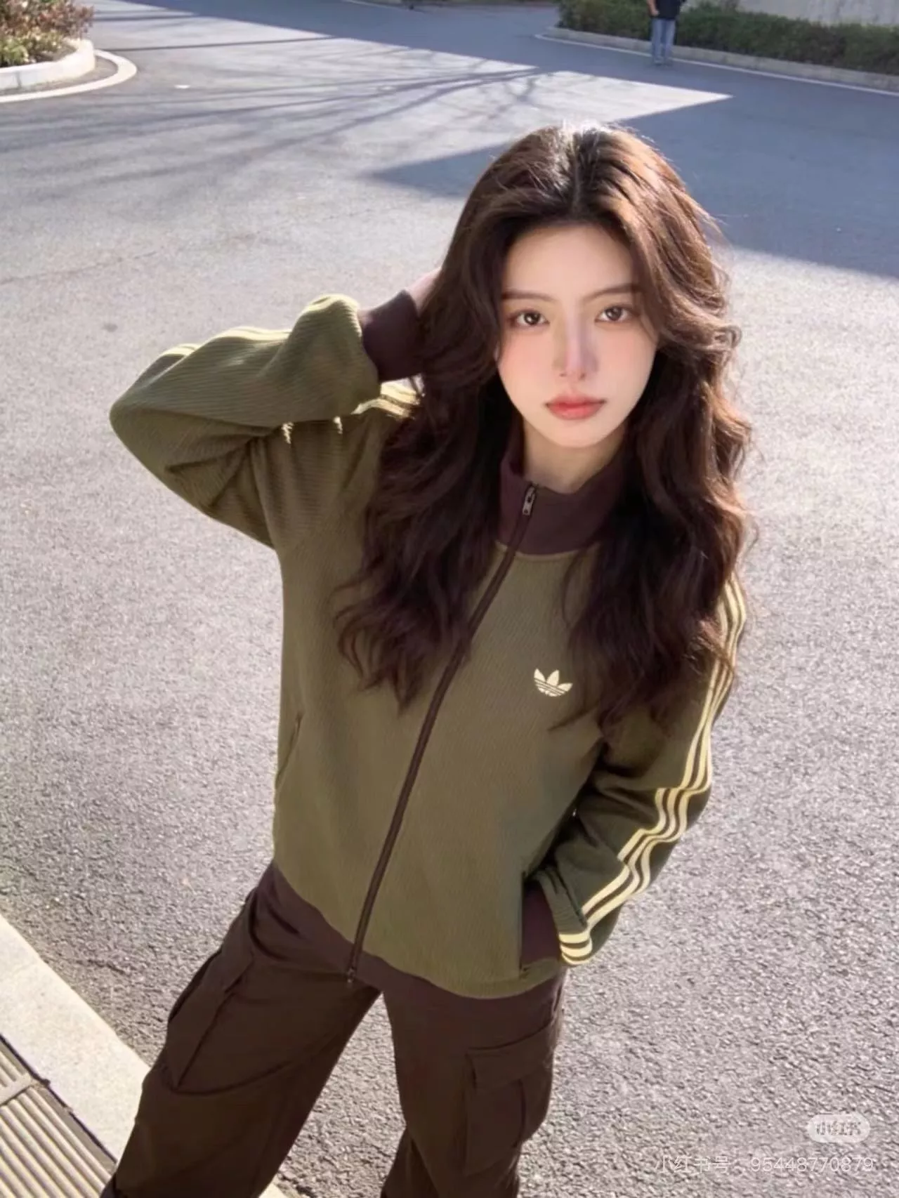 아디다스 스탠드넥 와플 니트 트랙 재킷 상세 이미지 16