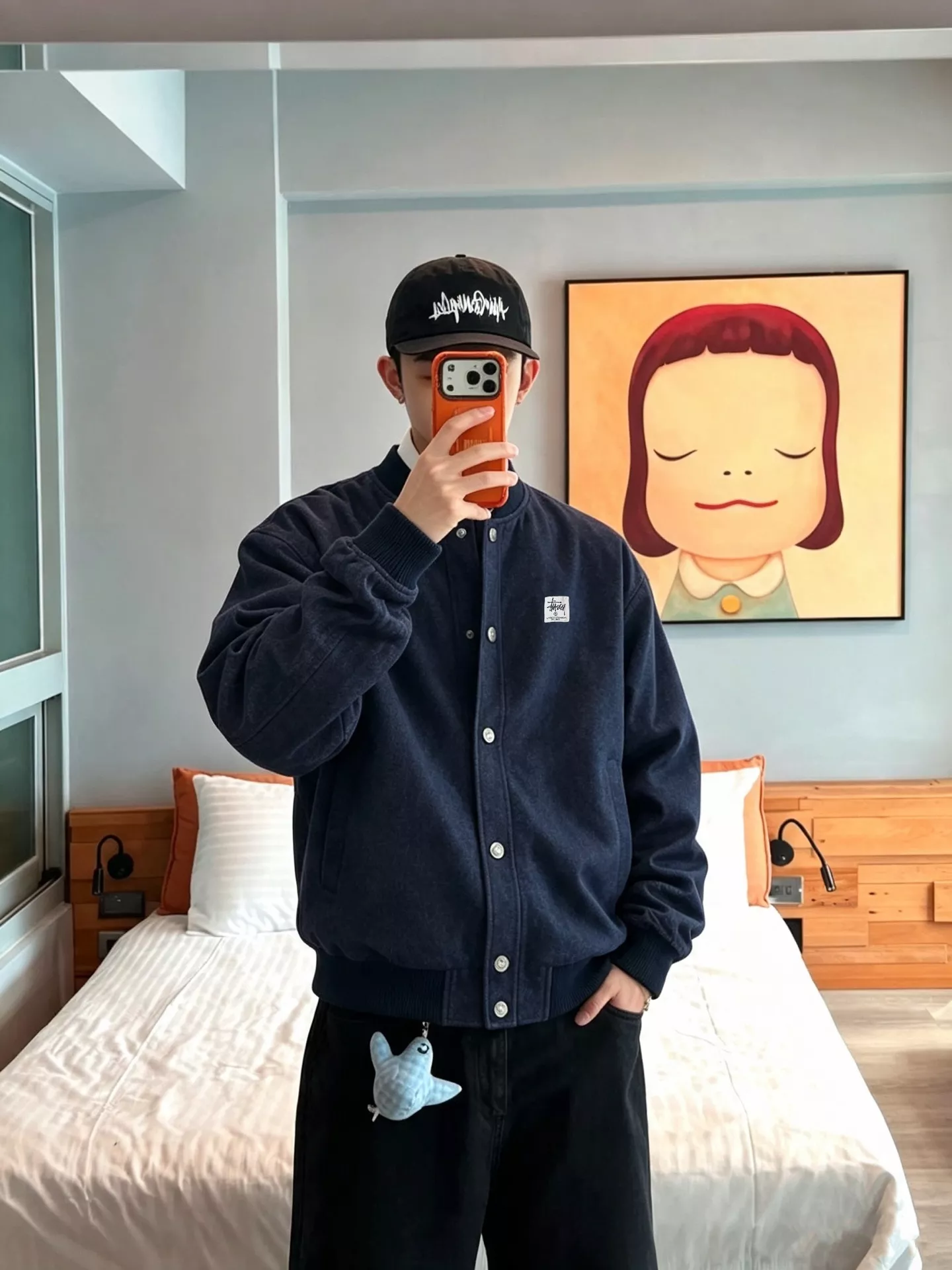 스투시 워시드 데님 복고 항공 재킷 상세 이미지 22