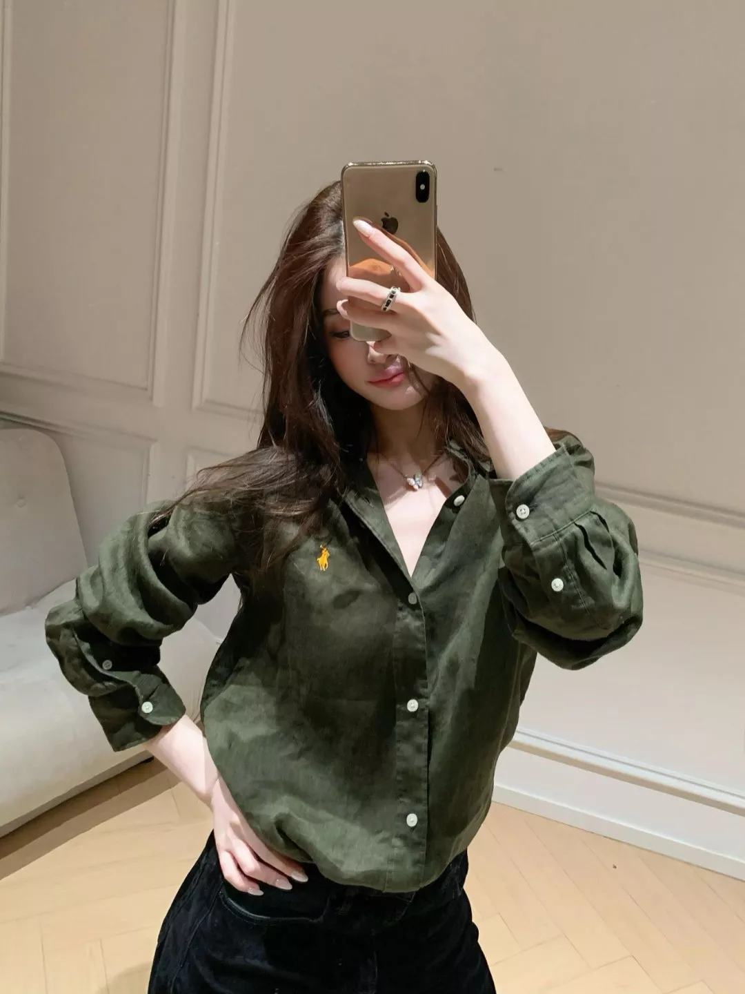 랄프로렌 클래식 포니 자수 린넨 긴소매 셔츠 상세 이미지 124