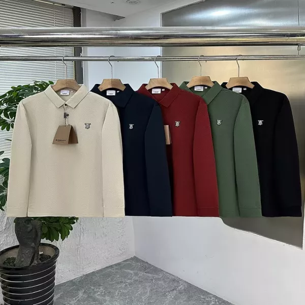 버버리 허니콤 로고 반소매 카라 티셔츠