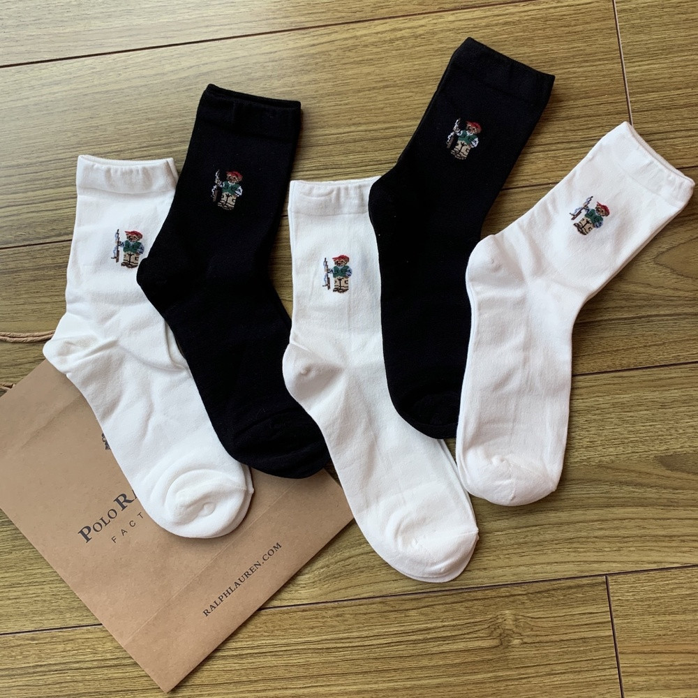 랄프로렌 남성 순면 중목 양말 5족 세트