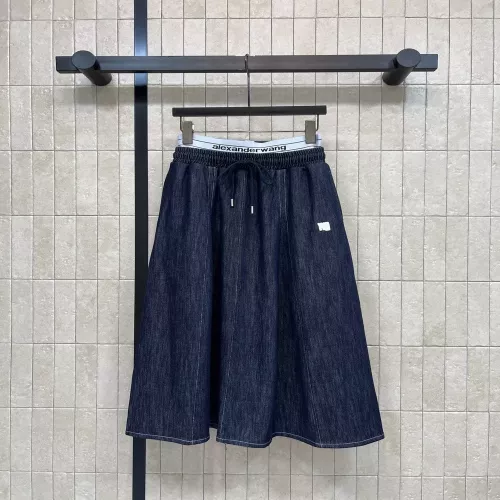 알렉산더왕 로고 밴딩 배색 허리 에이라인 스커트