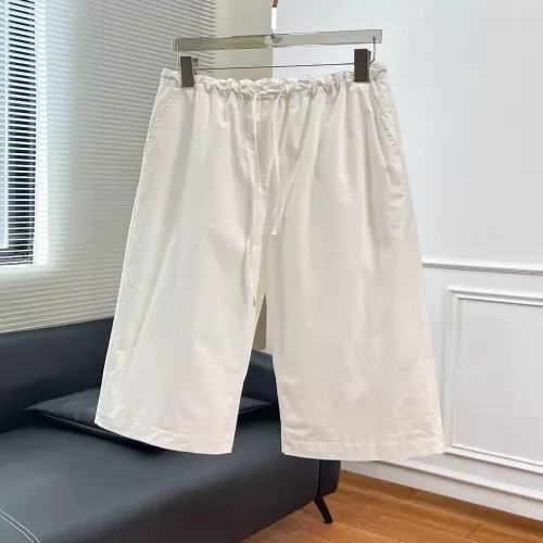 더로우 워싱 코튼 드로스트링 와이드 하프 팬츠