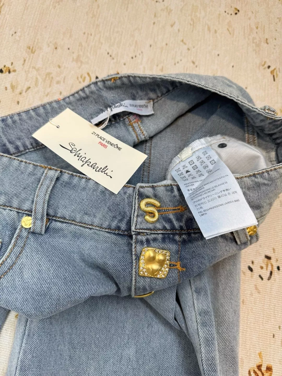 스키아파렐리 워싱 데님 마이크로 부츠컷 팬츠 상세 이미지 8