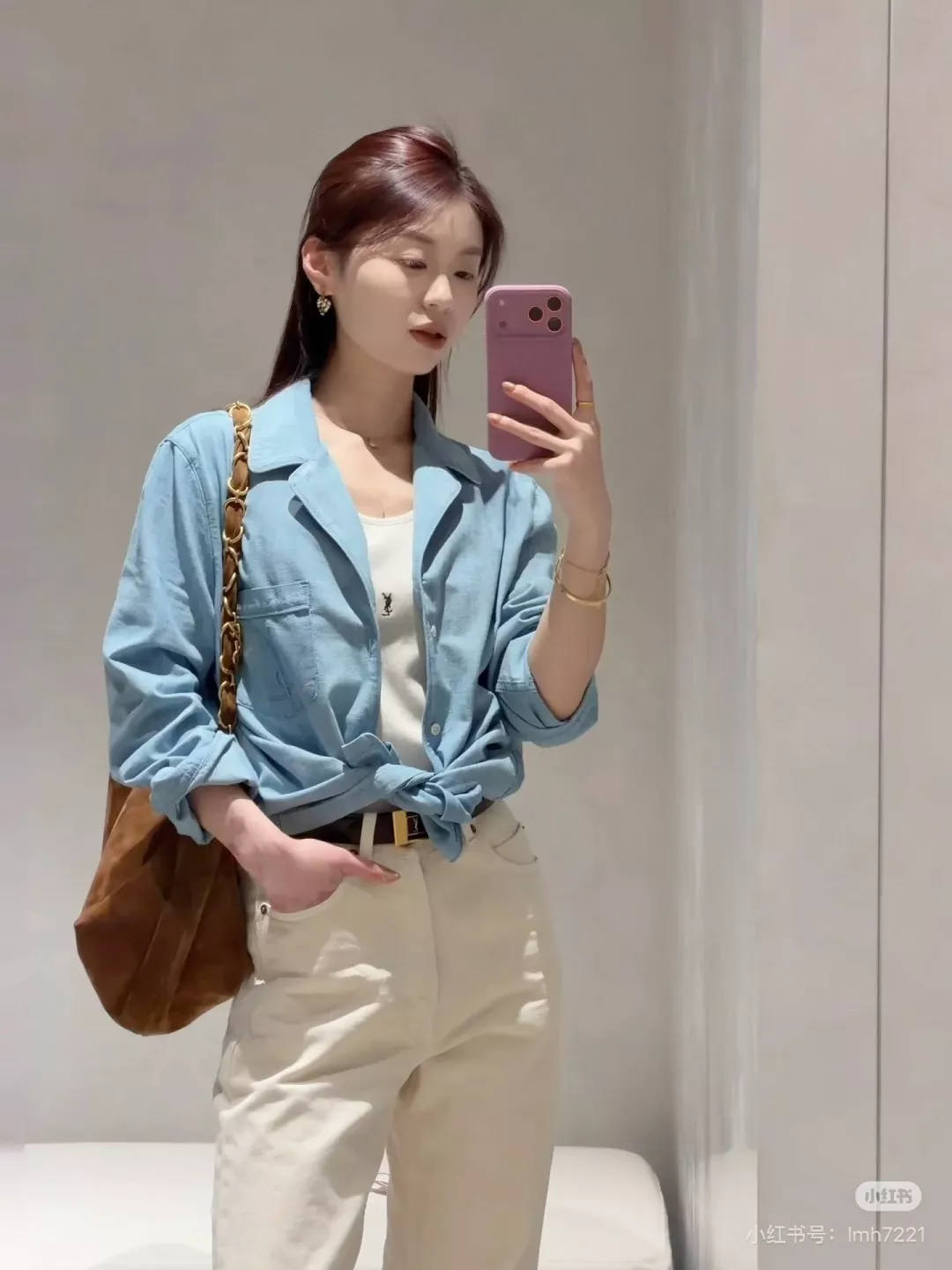 입생로랑 샴브레이 파자마풍 데님 셔츠 상세 이미지 27