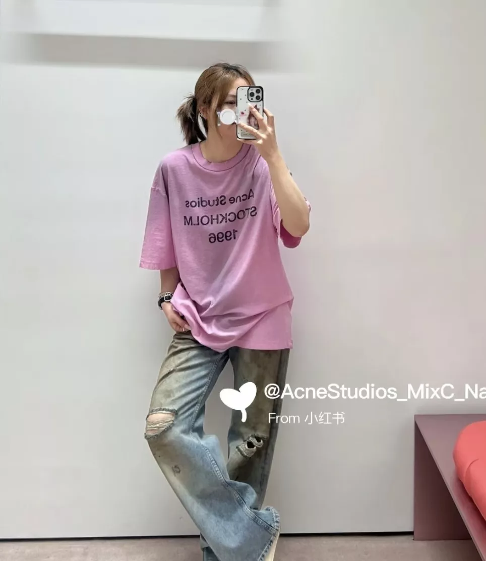 아크네스튜디오 타이다이 로고 프린트 루즈핏 반소매 티셔츠 상세 이미지 15
