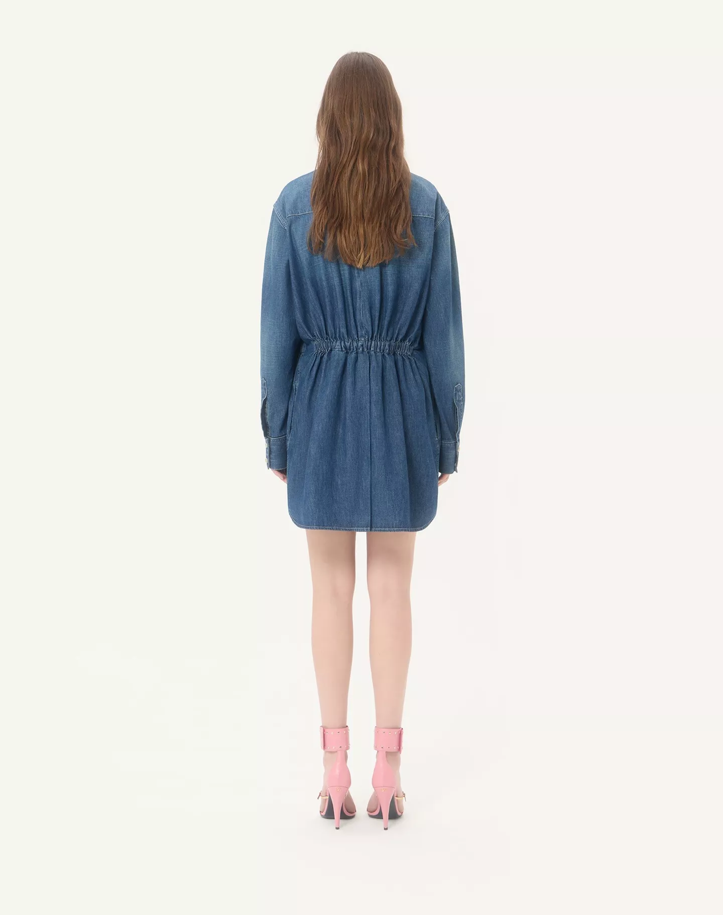 발렌티노 도트 스카프 데님 원피스 상세 이미지 14