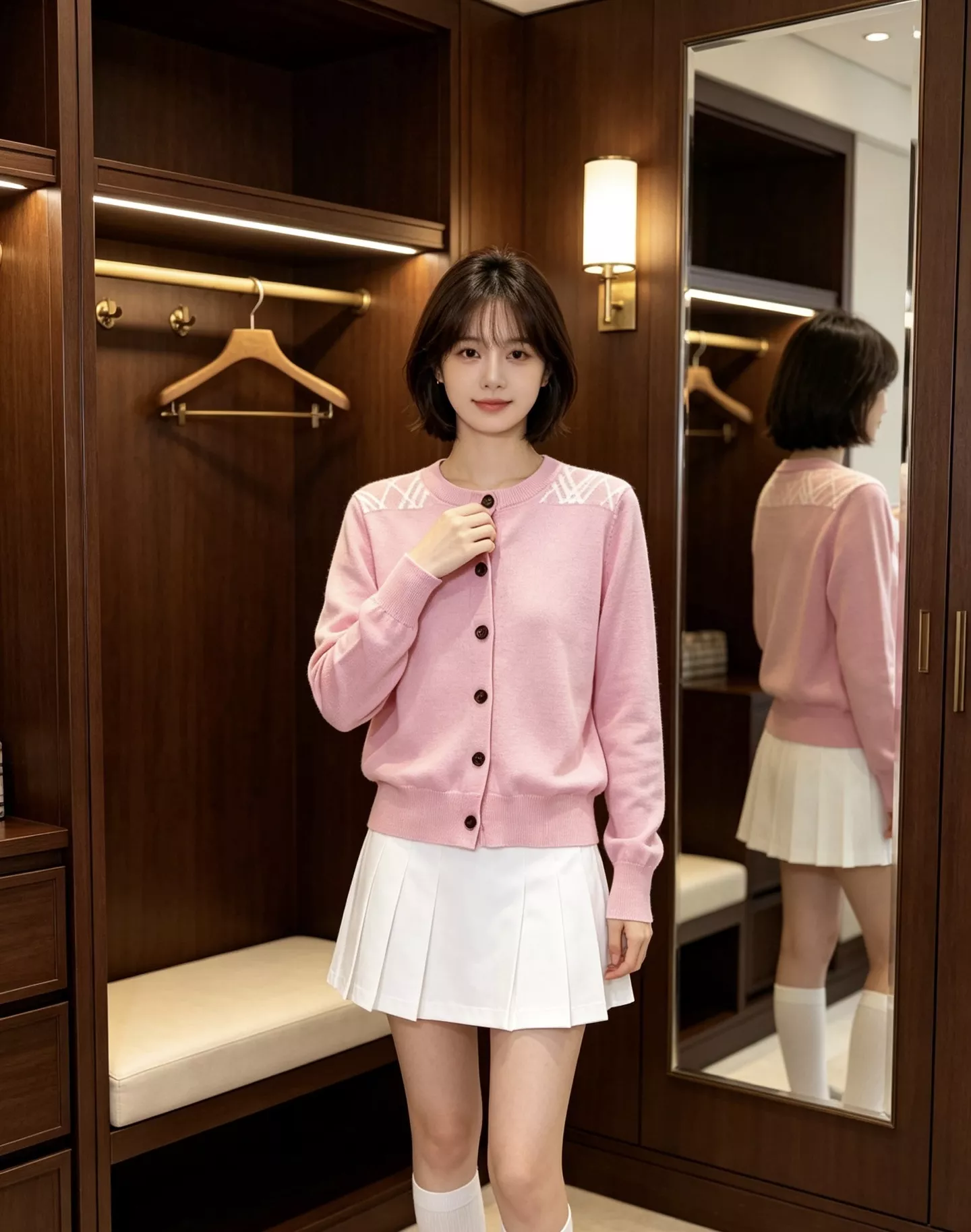 버버리 체크 숄더 원형넥 긴소매 니트 가디건 상세 이미지 18