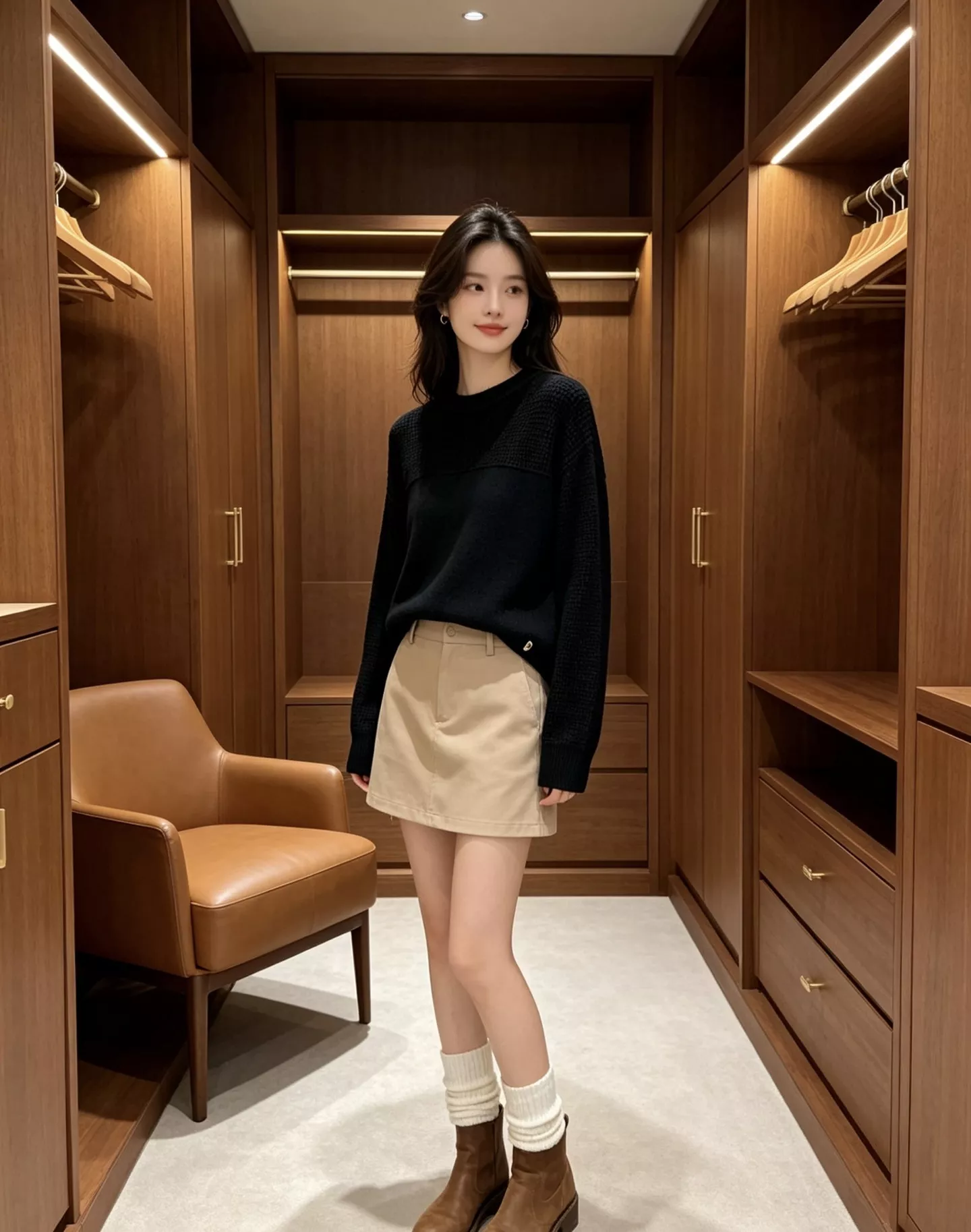 에르메스 라운드넥 와플 텍스처 루즈핏 긴소매 니트 상세 이미지 38