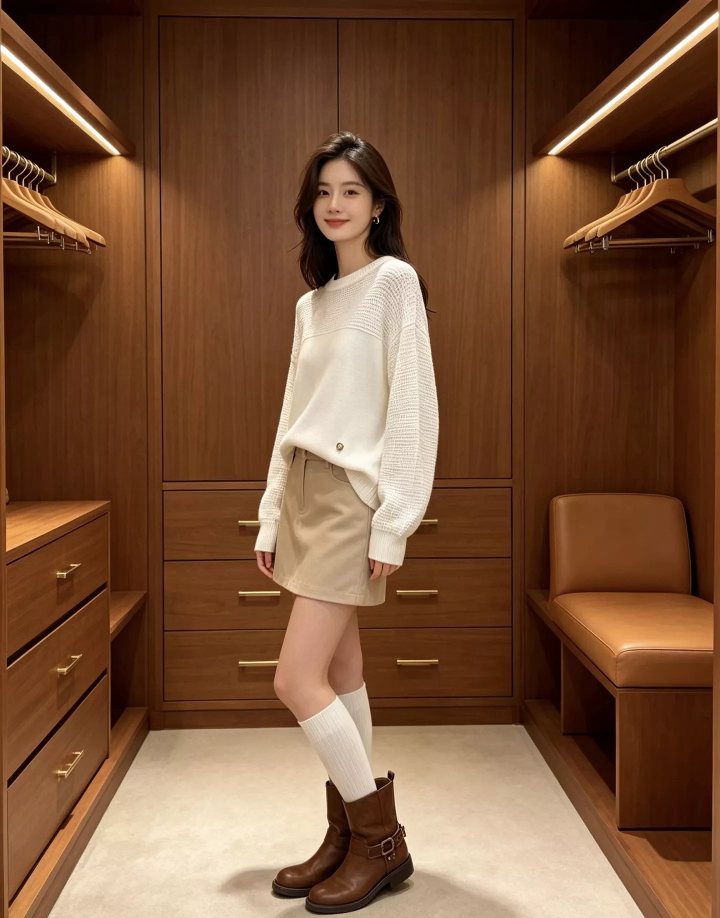 에르메스 라운드넥 와플 텍스처 루즈핏 긴소매 니트 상세 이미지 39