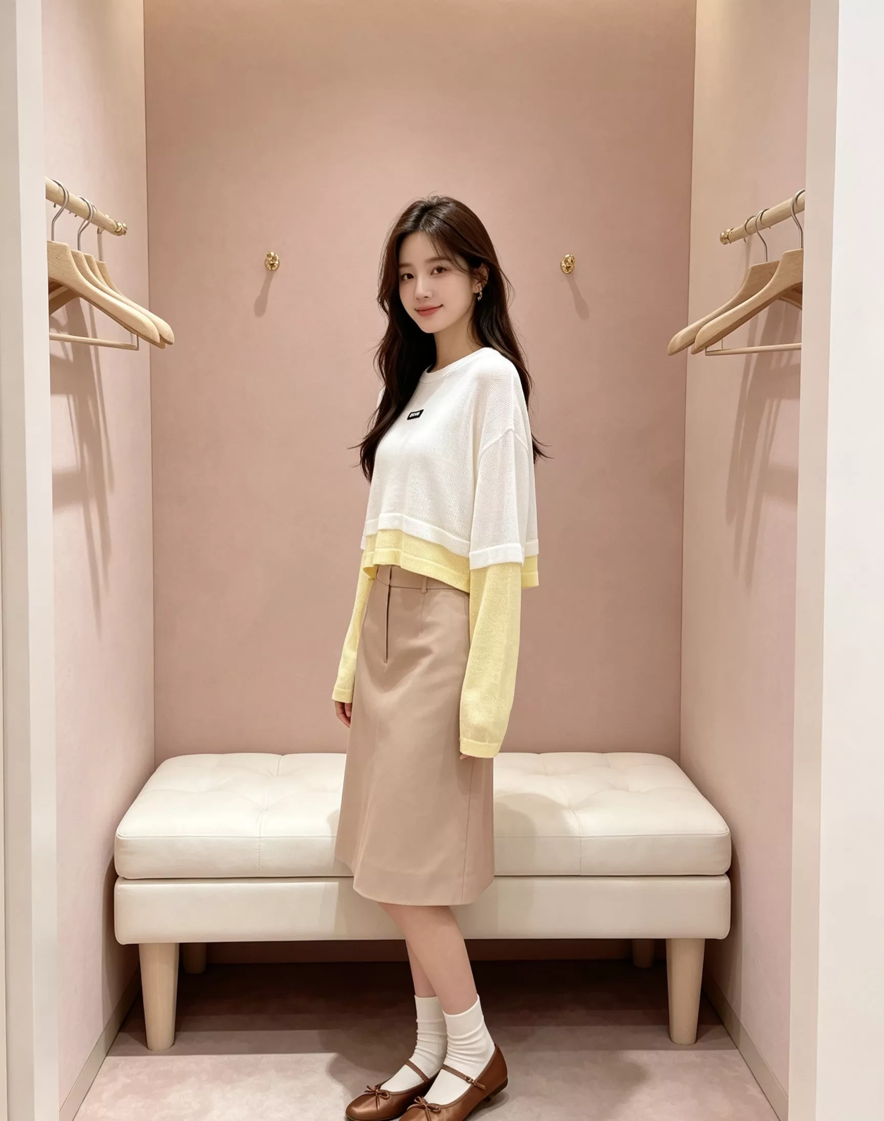 미우미우 배색 패치워크 크롭 펀칭 니트 상세 이미지 35