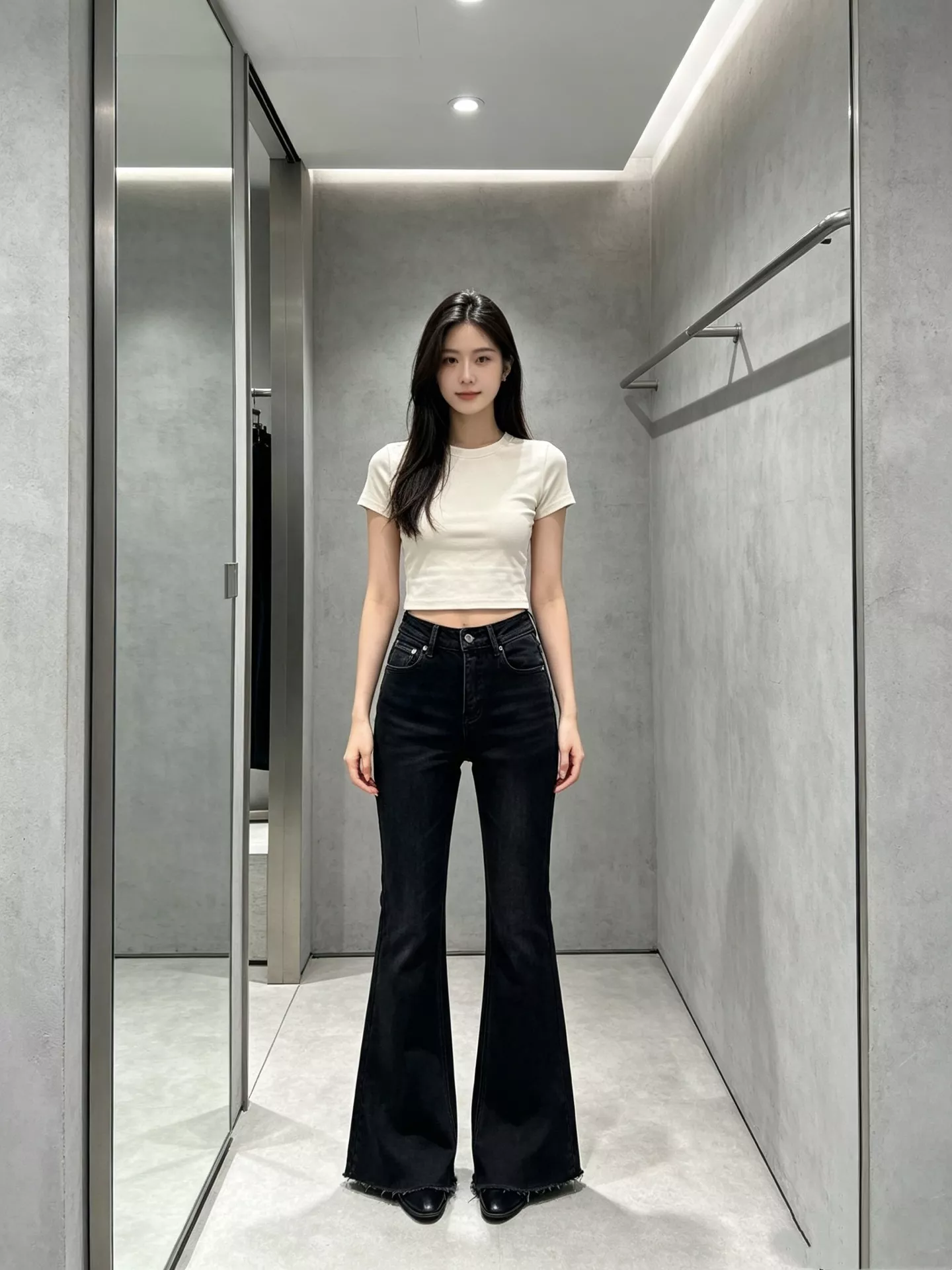 발렌시아가 미드라이즈 마감 디테일 부츠컷 데님 팬츠 상세 이미지 26
