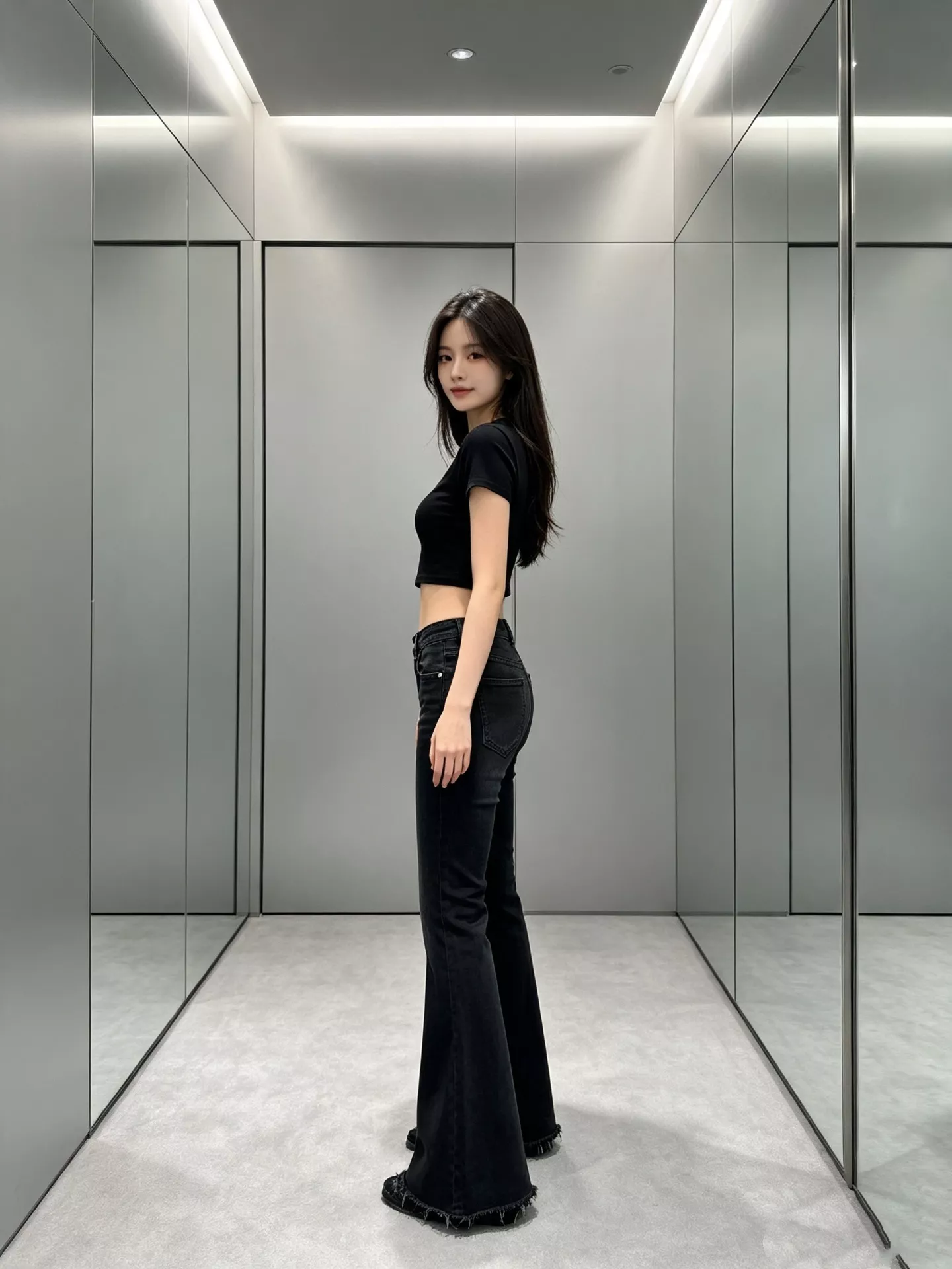 발렌시아가 미드라이즈 마감 디테일 부츠컷 데님 팬츠 상세 이미지 23