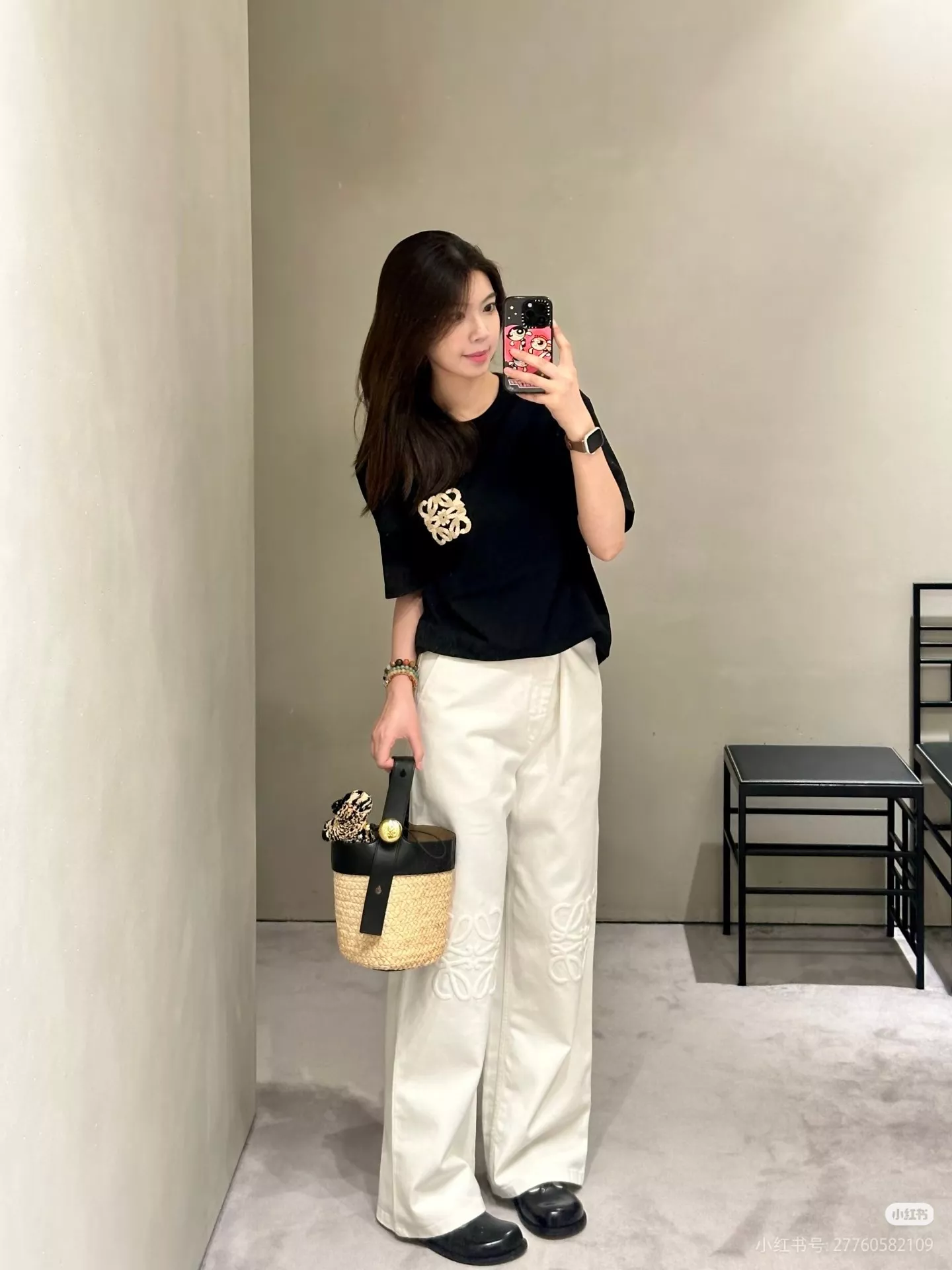 로에베 로고 자수 스트레이트 데님 팬츠 상세 이미지 14