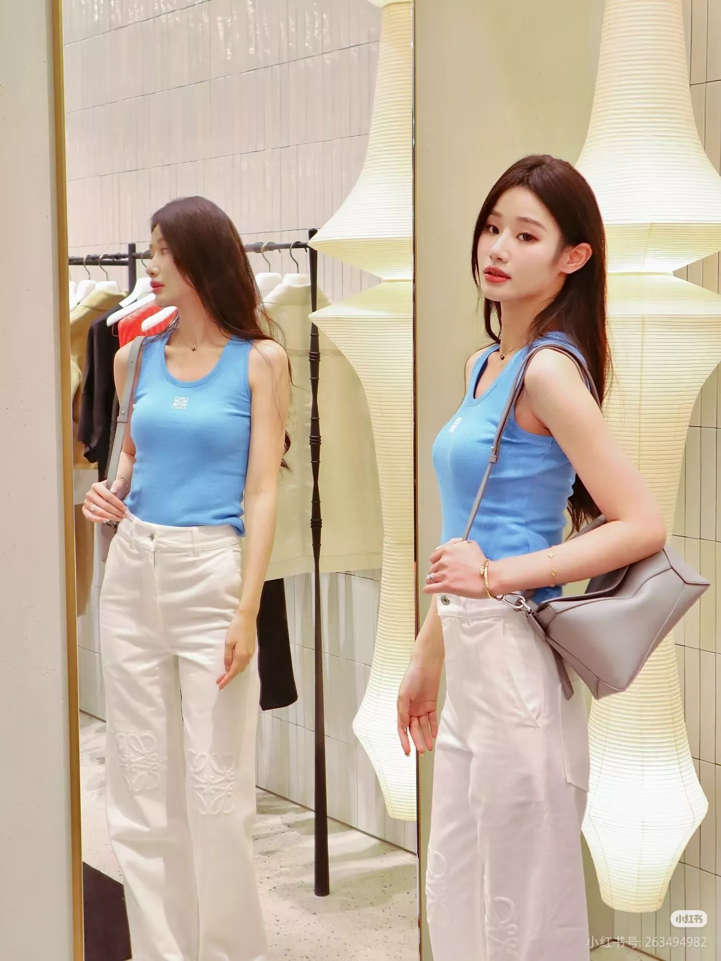 로에베 로고 자수 스트레이트 데님 팬츠 상세 이미지 16
