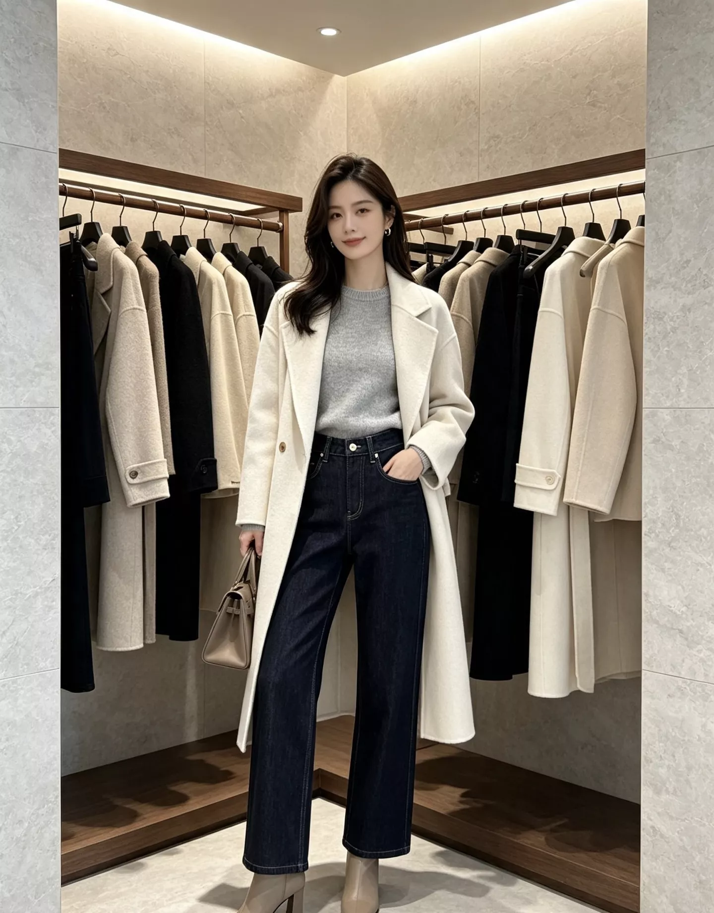 브루넬로쿠치넬리 하이웨이스트 스트레이트 와이드 데님 팬츠 상세 이미지 17