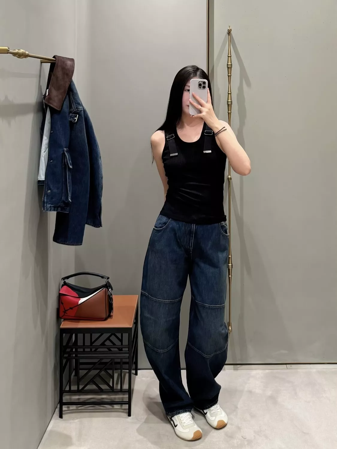 로에베 워시드 패치워크 커브드 와이드 데님 팬츠 상세 이미지 16
