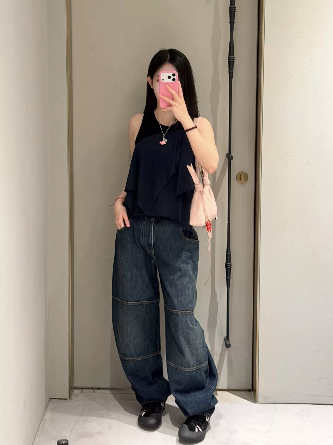 로에베 워시드 패치워크 커브드 와이드 데님 팬츠 상세 이미지 13
