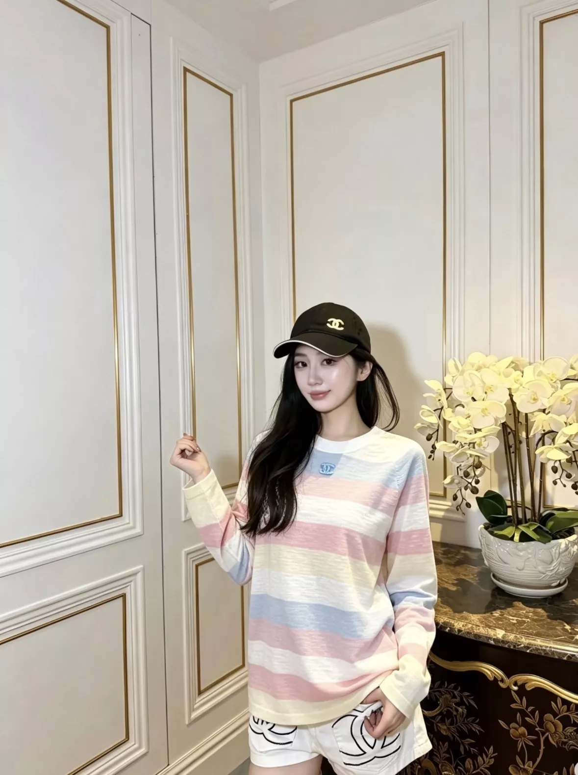 샤넬 레인보우 스트라이프 울 긴소매 니트 상세 이미지 11