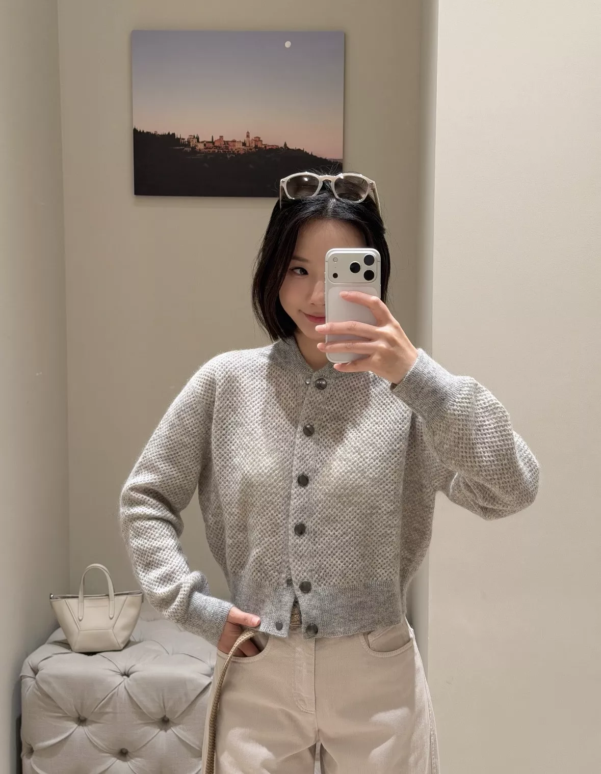 브루넬로쿠치넬리 멜란지 펀칭 니트 긴소매 가디건 상세 이미지 63