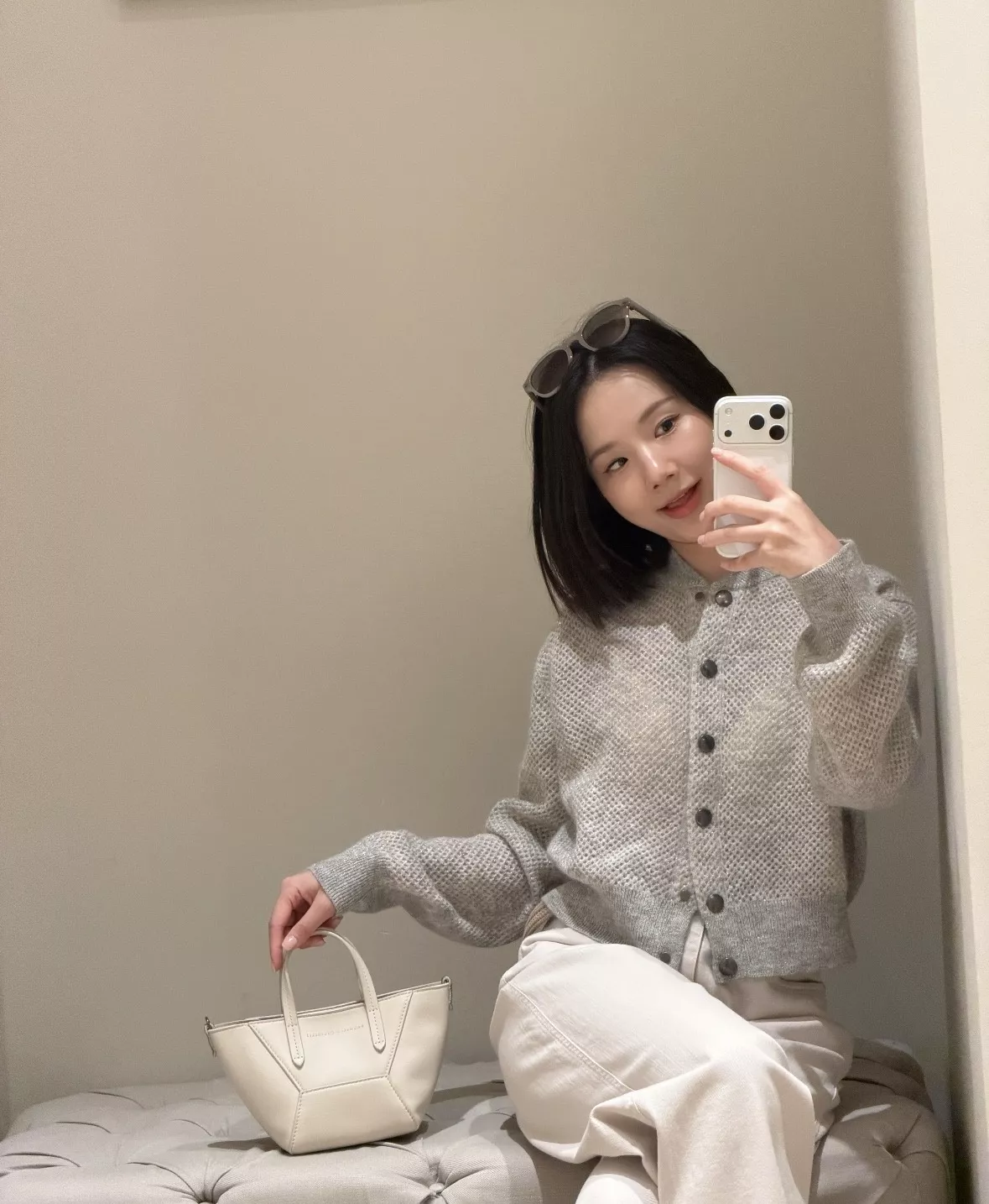 브루넬로쿠치넬리 멜란지 펀칭 니트 긴소매 가디건 상세 이미지 62